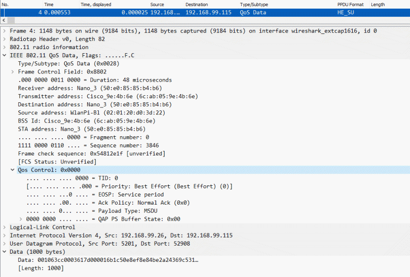 Wireshark MPDU in A-MPDU